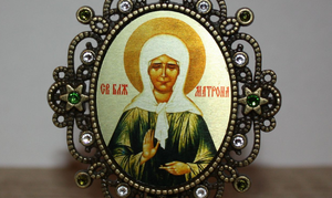 Икона в серебряном обкладе Матроны Московской